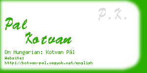 pal kotvan business card